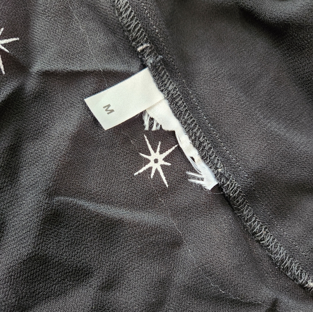 Reformation Star Button Down Black Top Sheer Blou… - image 7